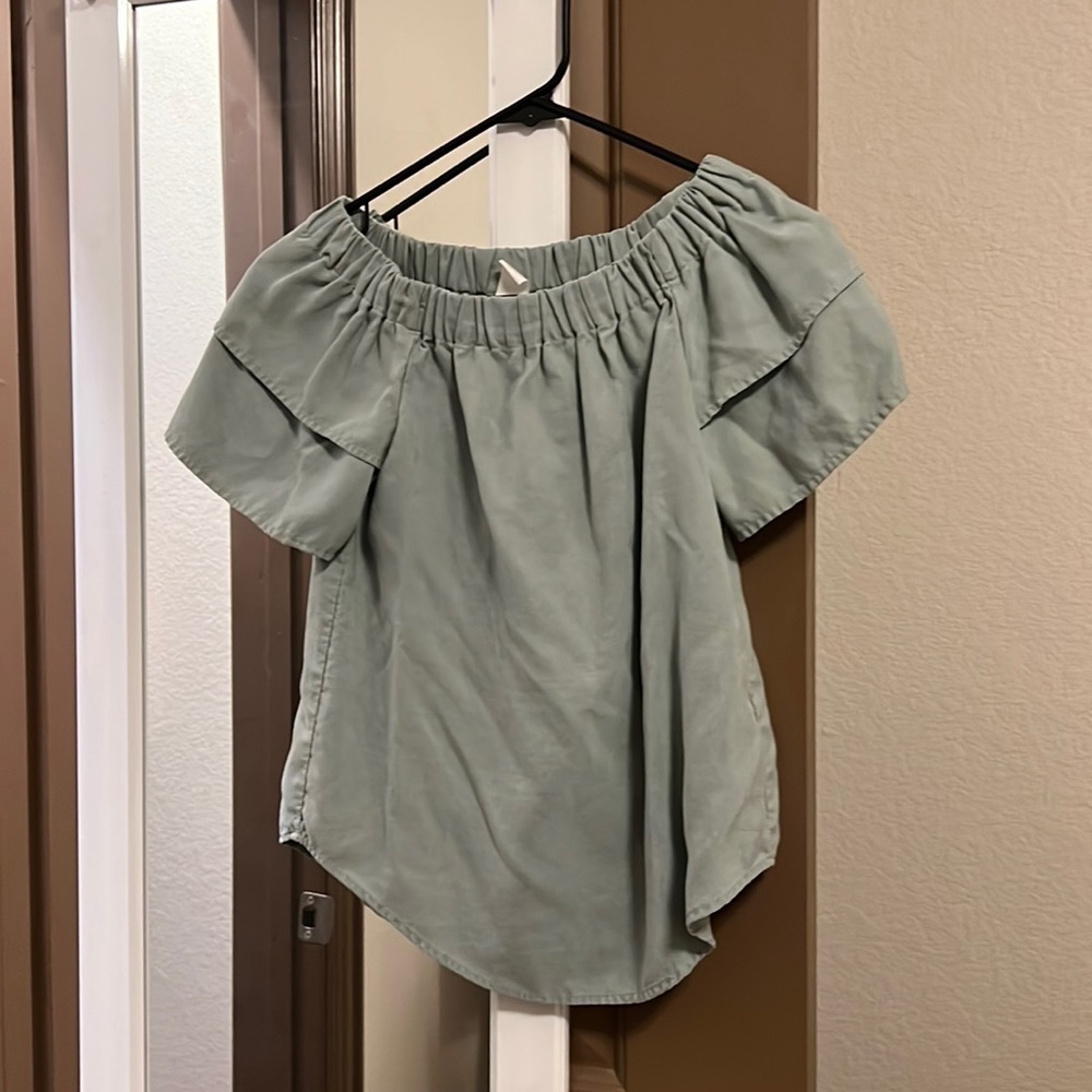 Olive Off the Shoulder Top